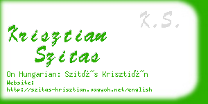 krisztian szitas business card